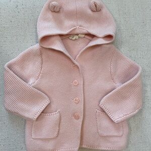 GAP - *LIKE NEW* Baby Knit Hoodie Cardigan in Light Pink 12-18M